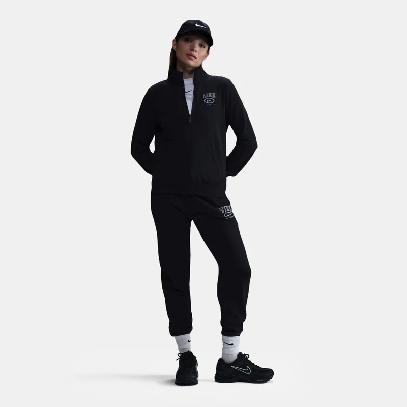 Nike Black Women's Sportswear Club Fleece 1/4-Zip Top for Women | Best Price UAE
