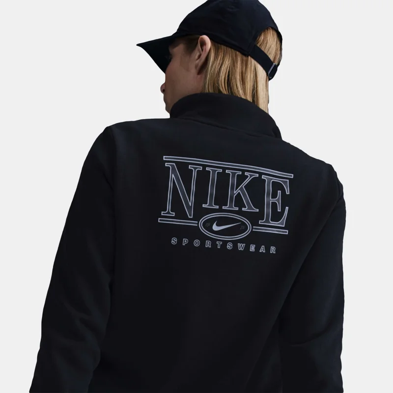 Nike Black Women's Sportswear Club Fleece 1/4-Zip Top for Women | Best Price UAE