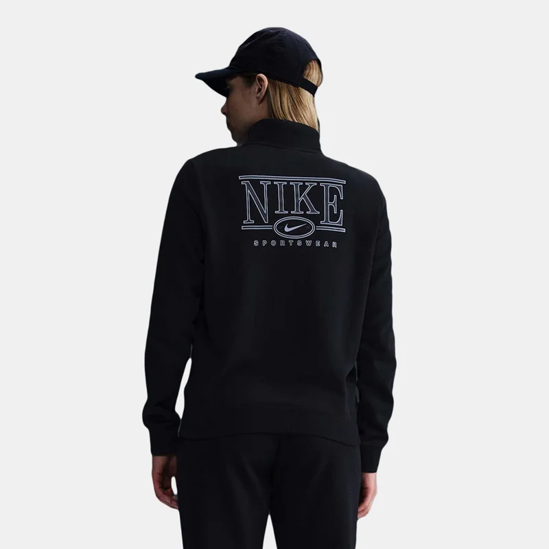 Nike Black Women's Sportswear Club Fleece 1/4-Zip Top for Women | Best Price UAE