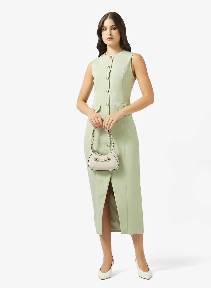 Style Cheat Button Pocket Detailed Tailored Dress - Image 4