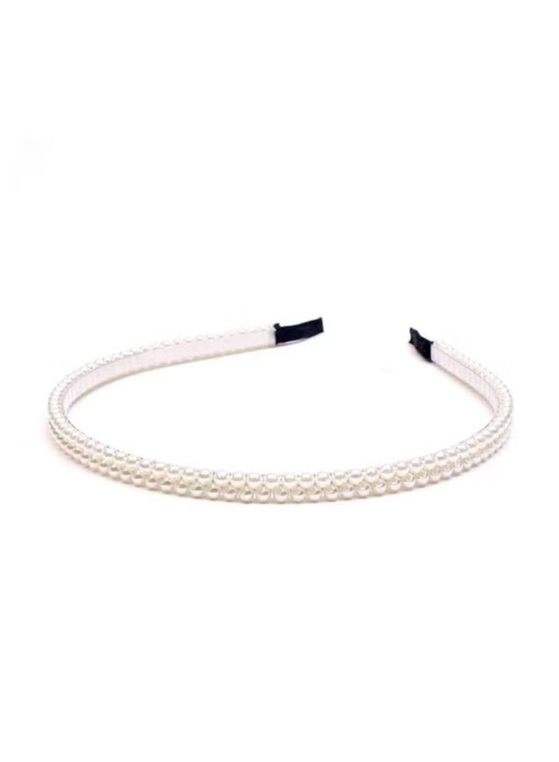 Huitich Elegant White Pearl Headband for Girls - Image 1
