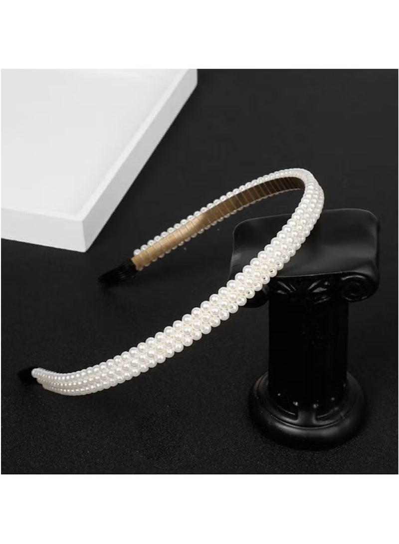 Huitich Elegant White Pearl Headband for Girls - Image 3