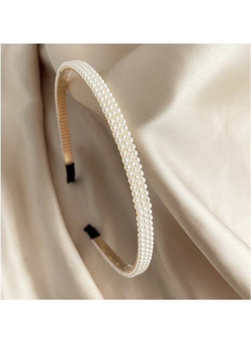 Huitich Elegant White Pearl Headband for Girls - Image 5