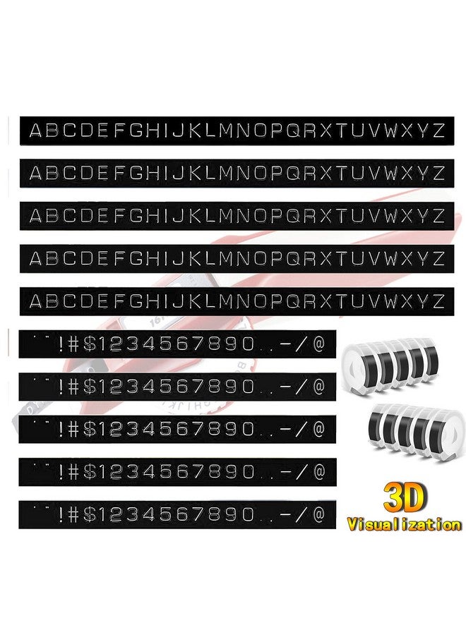 Methray Embossing Label Tape Compatible With Dymo Label Maker,3/8 Inch 3D Plastic Labels Replacement For Dymo Organizer Xpress 12965 Dym 12966 Office Mate Ii (White On Black) - Image 1