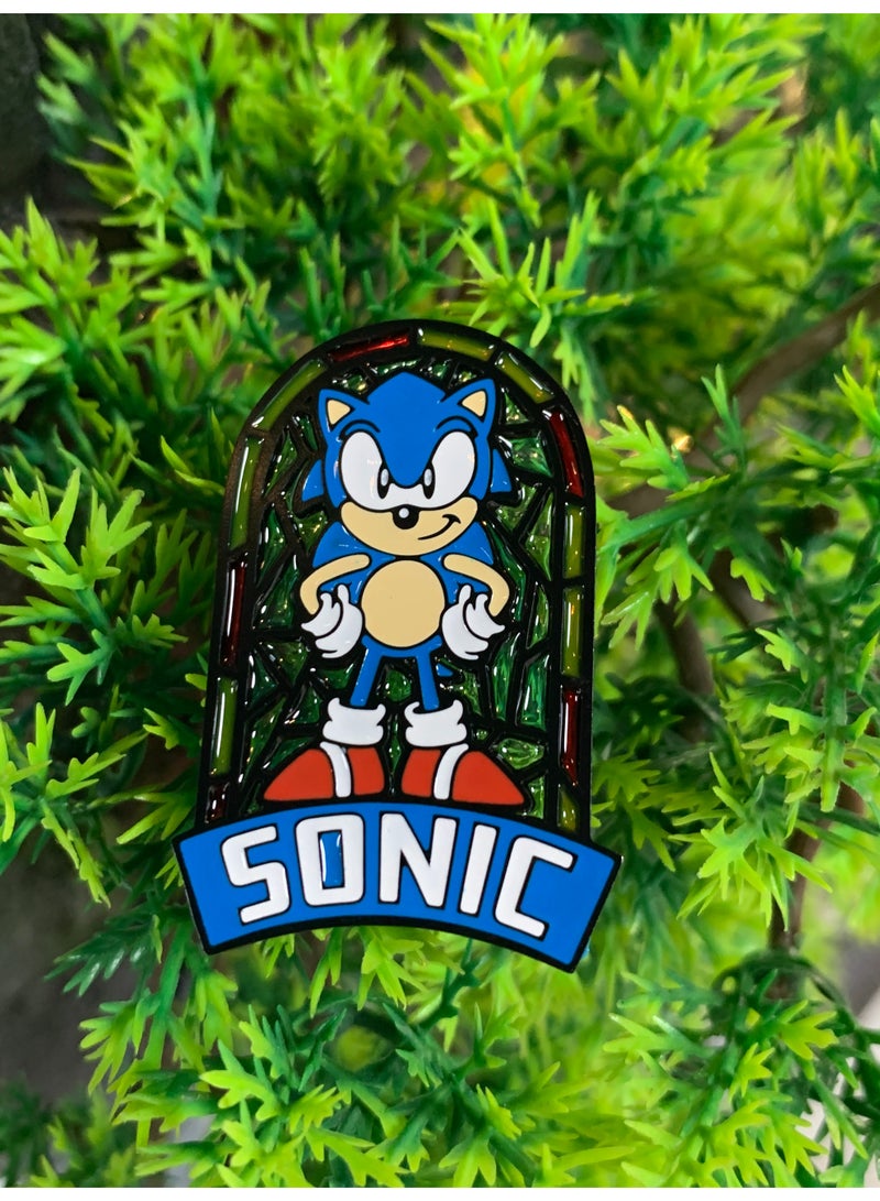 SONIC Cute Cartoon Character The Hedgehog Sonic Brooch Pin - Image 2