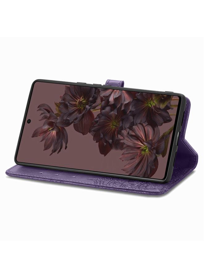 Green Tiger Case For Google Pixel 7 5G Mandala Flower Embossed Leather Phone Case - Image 4