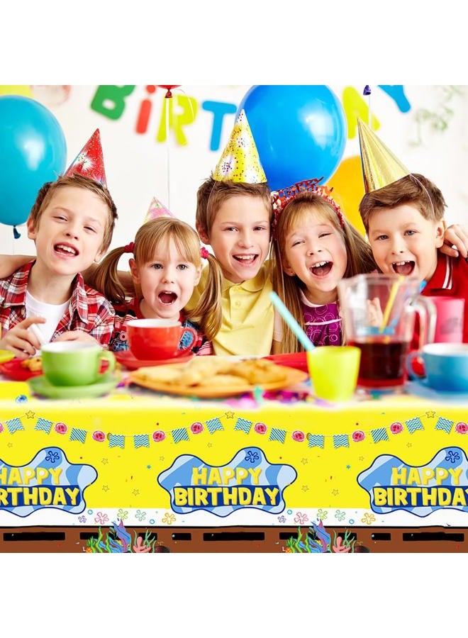 JU XIN 2Pcs Yellow Sponge Party Tablecloth |70.8 x 42.5 Inch| Yellow Sponge Birthday Party Supplies - Image 5
