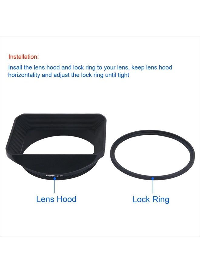 Haoge 67mm Square Metal Screw-in Mount Lens Hood Shade with Cap for 67mm Canon Nikon Sony Leica Leitz Carl Zeiss Voigtlander Nikkor Panasonic Fujifilm Olympus Lens and Other 67mm Filter Thread Lens - Image 4