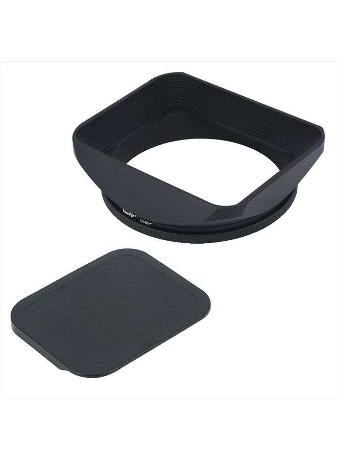 Haoge 67mm Square Metal Screw-in Mount Lens Hood Shade with Cap for 67mm Canon Nikon Sony Leica Leitz Carl Zeiss Voigtlander Nikkor Panasonic Fujifilm Olympus Lens and Other 67mm Filter Thread Lens - Image 2