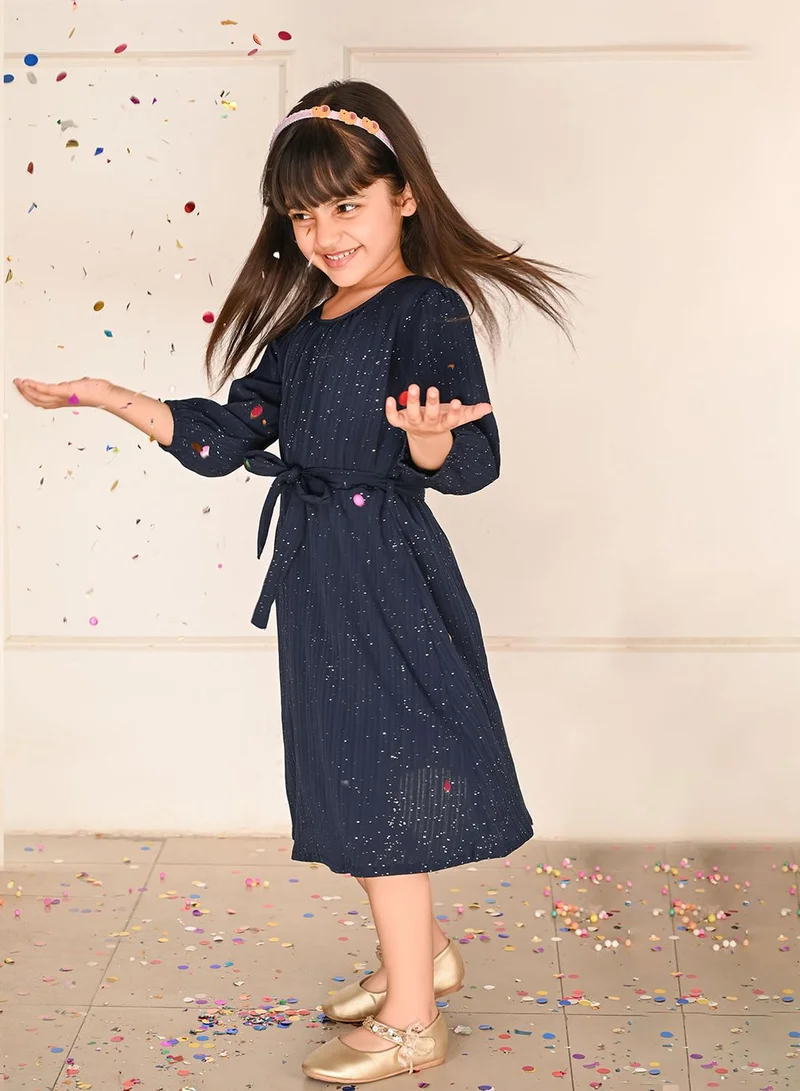 LILPICKS Navy Blue Dresses For Girls