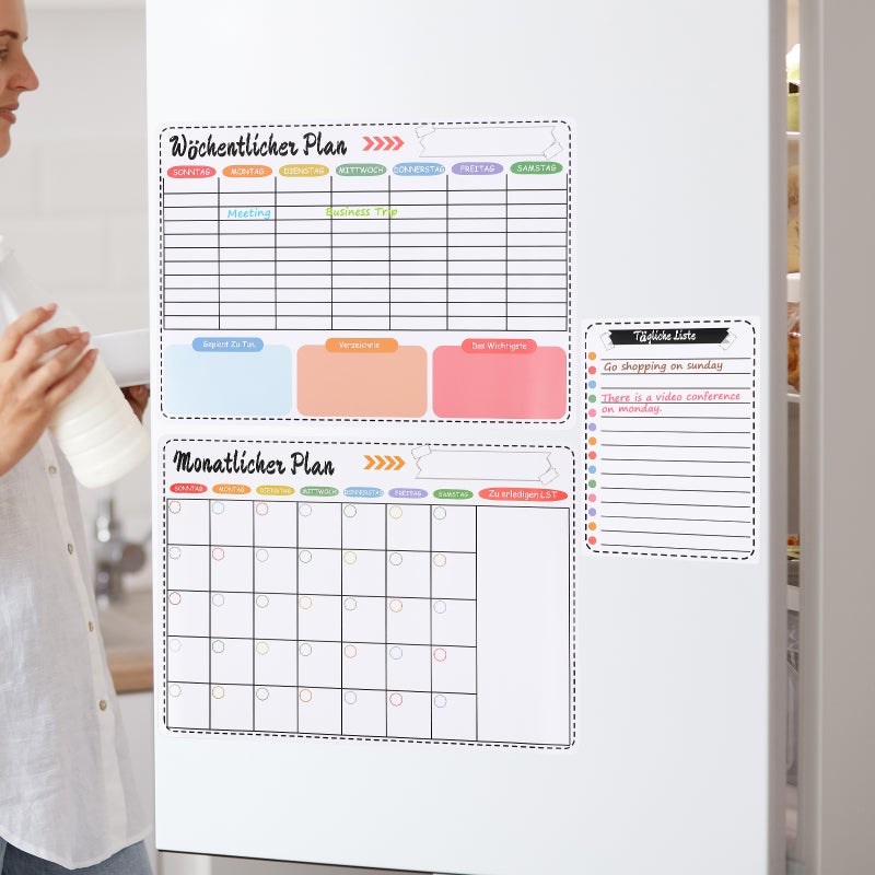 1 Weekly Planner For Fridge Dry Erase Board Calendar Fridge Calendar For Home School Office And Kitchen - Image 5