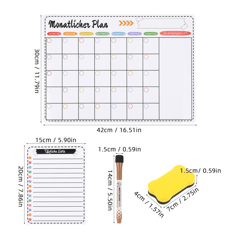 1 Weekly Planner For Fridge Dry Erase Board Calendar Fridge Calendar For Home School Office And Kitchen - Image 2