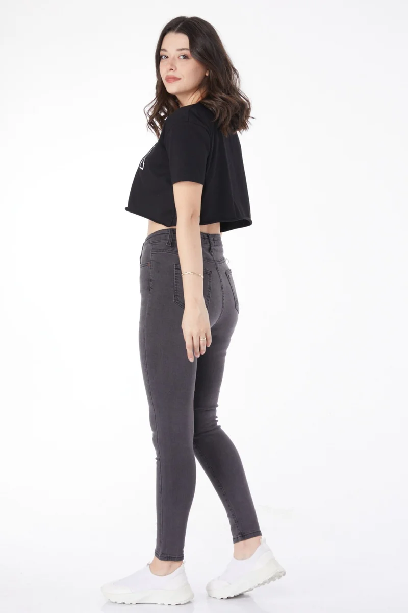 Tofisa Plain Mid Women's Anthracite Skinny Leg Jeans - 25194
