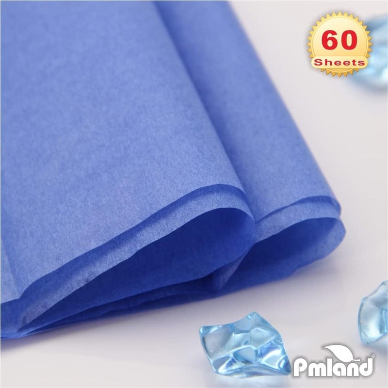 PMLAND Gift Wrapping Tissue Paper - Blue Color - 20 Inches x 26 Inches 60 Sheets - Image 2