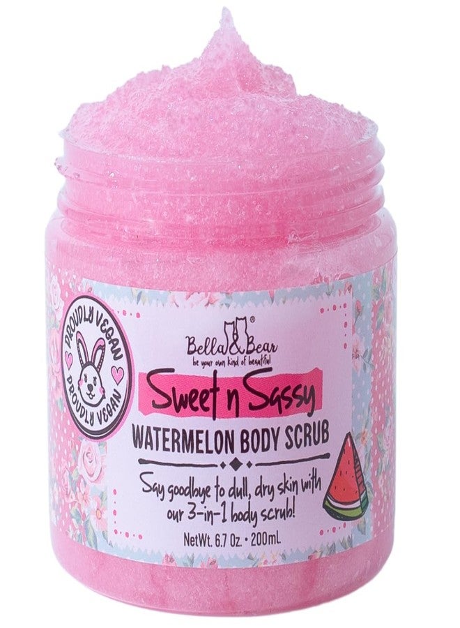 Bella and Bear Bella & Bear Sweet n Sassy Watermelon Body Scrub, 3-in-1, 6.7 Oz, Exfoliating, Cleansing, Moisturizing - Image 1