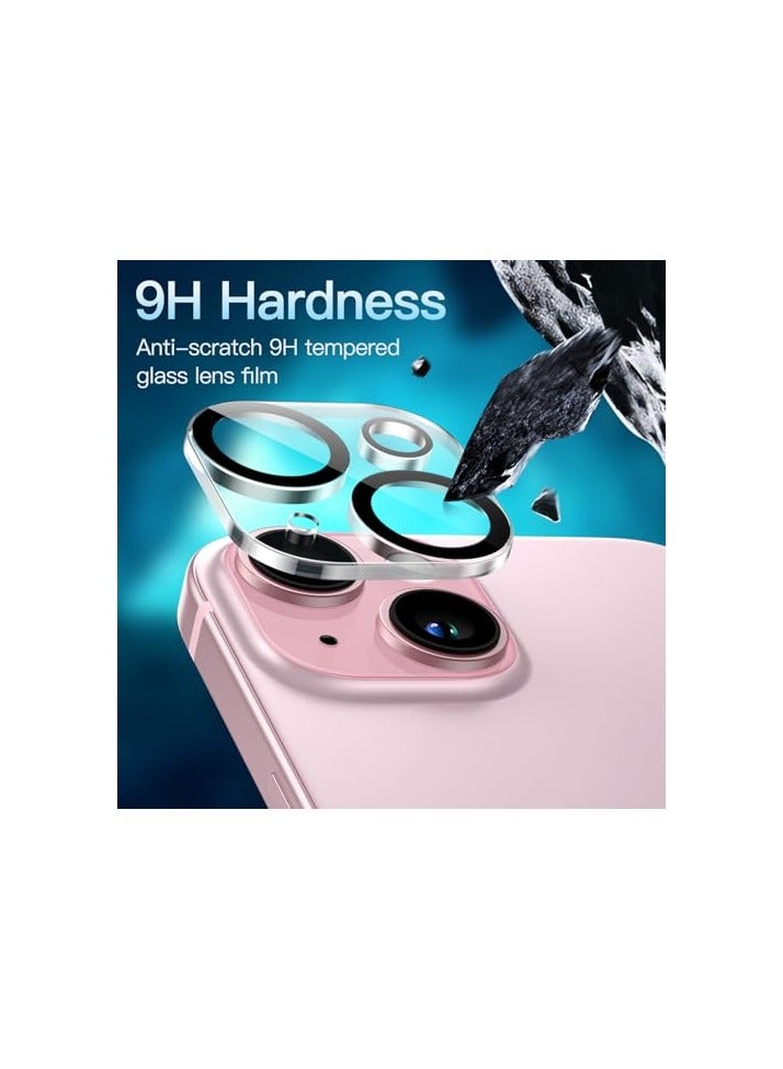 جي تيك واقي عدسة الكاميرا JETech لهاتف iPhone 15 6.1 بوصة وiPhone 15 Plus 6.7 بوصة، زجاج مقسى 9H، مضاد للخدش، صديق للحافظة، لا يؤثر على اللقطات الليلية، شفاف عالي الدقة، 3 عبوات - Image 4