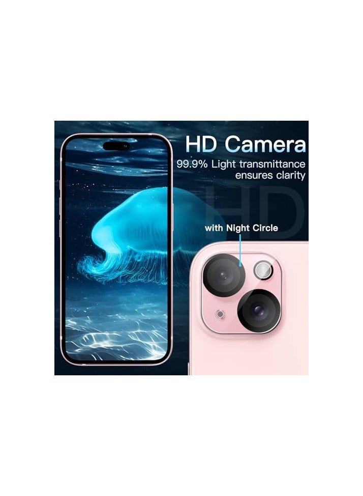 جي تيك واقي عدسة الكاميرا JETech لهاتف iPhone 15 6.1 بوصة وiPhone 15 Plus 6.7 بوصة، زجاج مقسى 9H، مضاد للخدش، صديق للحافظة، لا يؤثر على اللقطات الليلية، شفاف عالي الدقة، 3 عبوات - Image 5