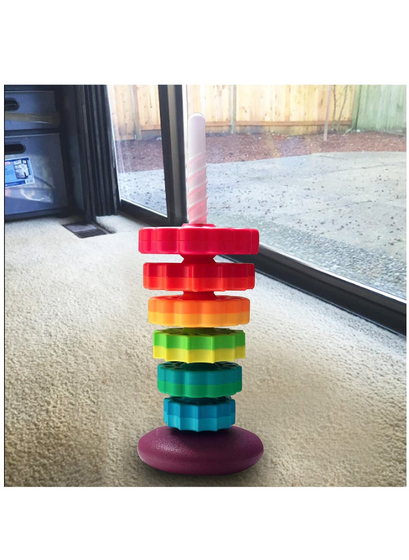 لعبة دوران للأطفال لعبة تكديس للأطفال والرضع ألعاب تعليمية للأطفال الصغار لعبة عجلة الدوران لتطوير التركيز والمهارة العقلية التعلم التفاعلي ألعاب التكديس - Image 4