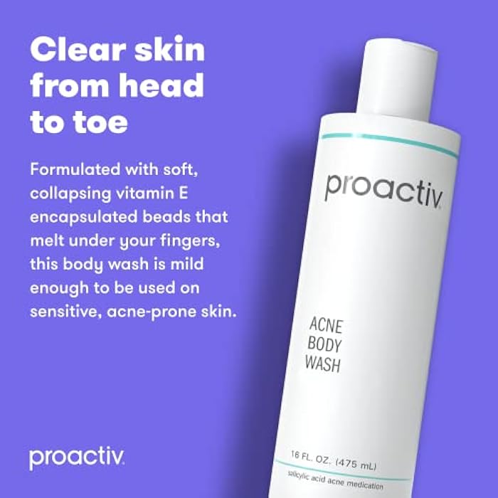 Proactiv Acne Body Wash, Gentle All-Over Cleanser, Unclogs Pores and Clears Blemishes, Salicylic Acid & Glycolic Acid Formula, Soothing Complex of Shea Butter, Vitamin E & Aloe Vera Extract, 16 Fl Oz - Image 2