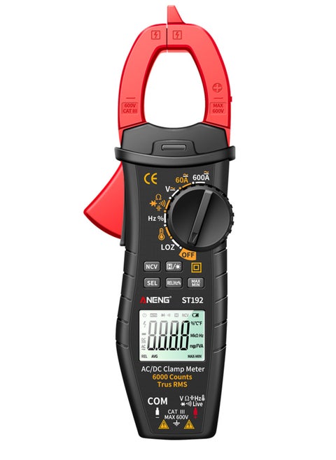 ANENG ST192 600A DC AC Clamp Meter 6000 Counts Auto-ranging Digital Multimeter LCD Screen Voltage Current Detector Pen Temperature Measuring