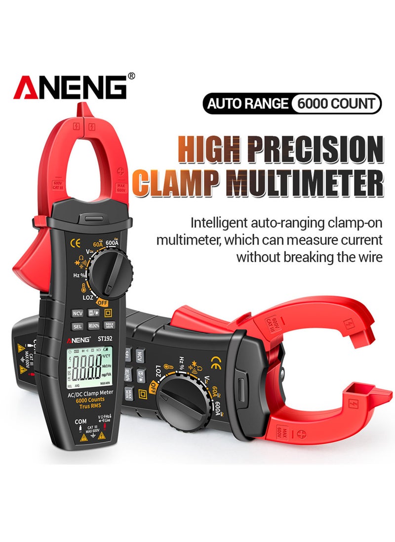 ANENG - ANENG ST192 600A DC AC Clamp Meter 6000 Counts Auto-ranging Digital Multimeter LCD Screen Voltage Current Detector Pen Temperature Measuring - Image 1