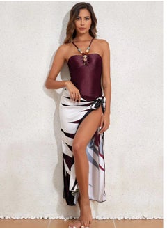 Generic 2Pcs The latest women's one-piece swimsuit hollow gem long dress swimsuit set  - Image 5