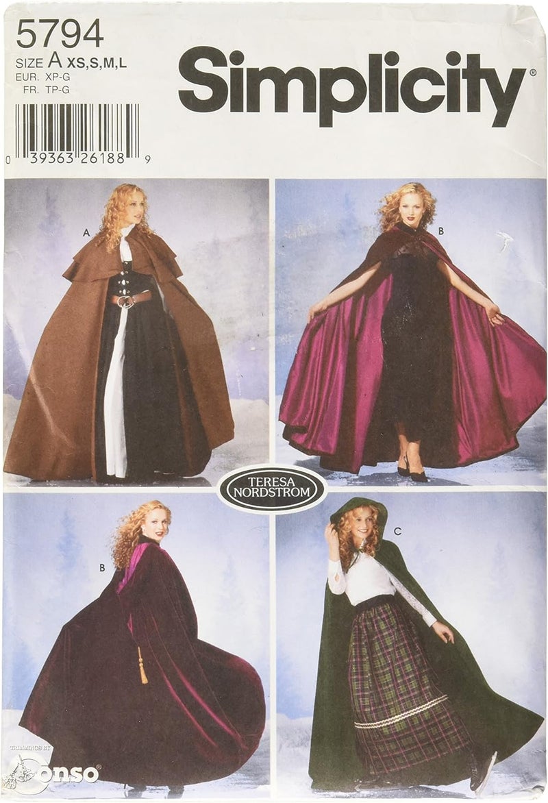 Simplicity Women's Cape Cosplay and Costume Sewing Patterns, Sizes XS-L - Image 1