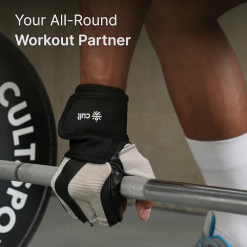 CULT Fitness Training Gloves for Men & Women – Premium Grip Unisex Workout Gloves with Breathable Lycra & Half-Finger Design – Durable, Anti-Slip, Sweat-Absorbent Gym Gloves - Beige - Image 3