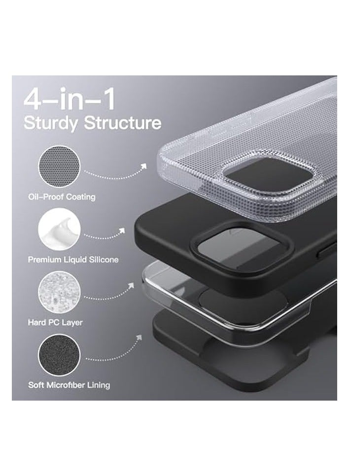 Jetech Silicone Case for iPhone 13 6.1-Inch, Silky-Soft Touch Full-Body Protective Phone Case, Shockproof Cover with Microfiber Lining (Black) - Image 3