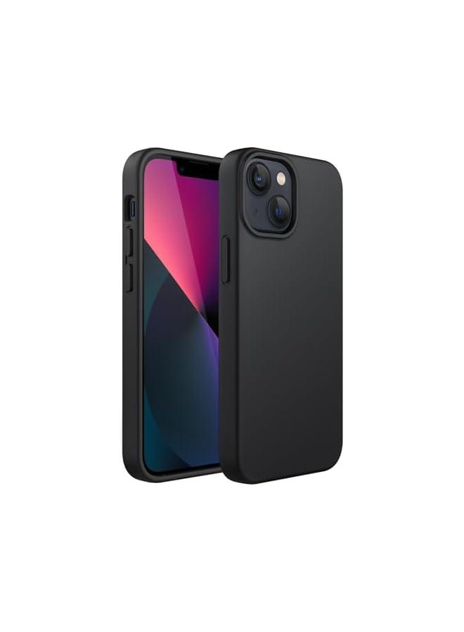 Jetech Silicone Case for iPhone 13 6.1-Inch, Silky-Soft Touch Full-Body Protective Phone Case, Shockproof Cover with Microfiber Lining (Black) - Image 1