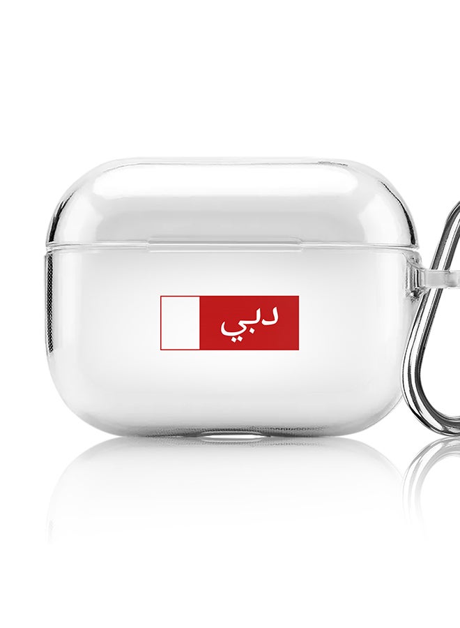 Stylizedd Classic Clear printed Case for Apple AirPods Pro 2nd Generation Thin Transparent Cover [Designed for Apple AirPods Pro 2nd Generation] - Dubai Flag - Image 1