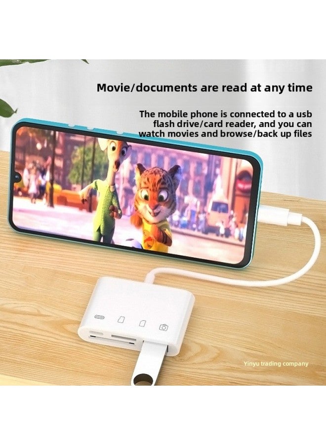 Camera Card Reader SD Card For Huawei Mobile Phone For Sony Canon Nikon Connect Memory Direct OTG Transmission Line S-Color:Type-c Interface + Usb Adapter [supports Sd/tf Card/u Disk] Three-in-one-Capacity:USB2.0  - Image 3
