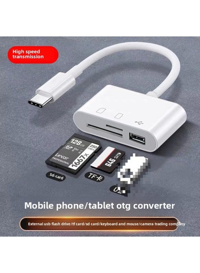 Camera Card Reader SD Card For Huawei Mobile Phone For Sony Canon Nikon Connect Memory Direct OTG Transmission Line S-Color:Type-c Interface + Usb Adapter [supports Sd/tf Card/u Disk] Three-in-one-Capacity:USB2.0  - Image 2