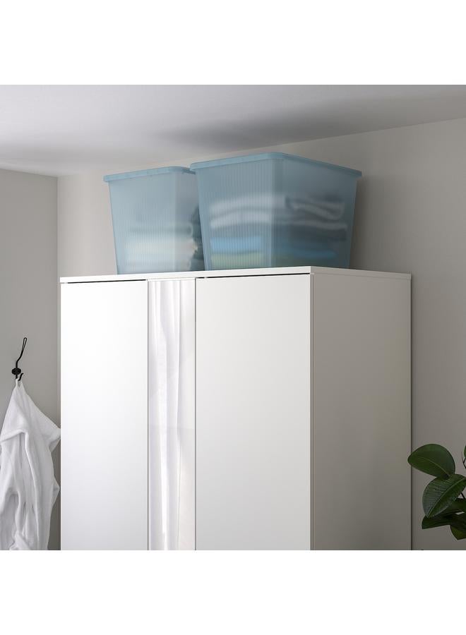 Zaboon Storage box with lid, transparent grey-blue, 36x50x35 cm/44.5 l - Image 3