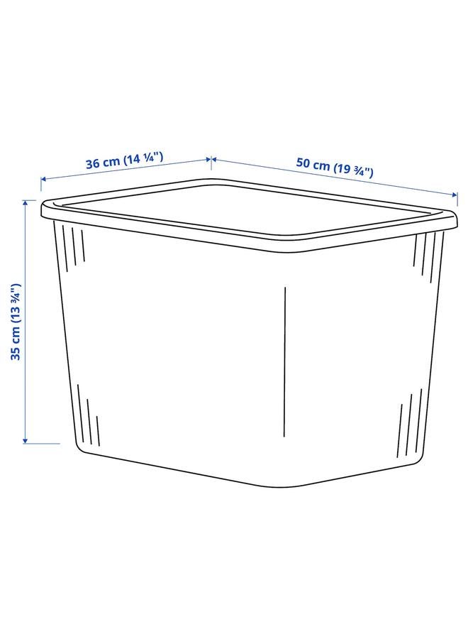 Zaboon Storage box with lid, transparent grey-blue, 36x50x35 cm/44.5 l - Image 5
