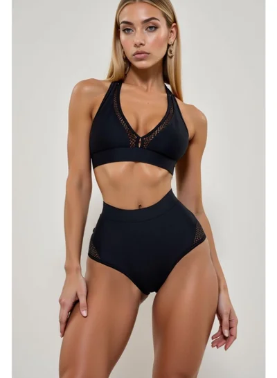 Bona Fide Bona Fide Halter Bikini for Women – Sexy Two Piece Triangle Swimsuit – High Waist Tie Side Bottom