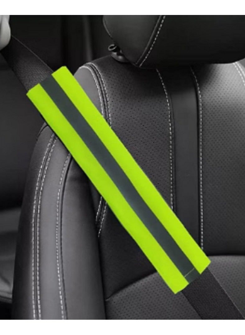 Generic Phosphor Anti Traffic Violation Cover Case for Car Seat Belt 2 Piece Fits All Cars - Lemon  - Image 2