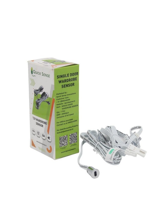 Quick Sense (QS-WR12) Dual Intelligent IR Door Sensor | Auto On/Off Motion Sensor for Wardrobe, Cabinet & Closet Lights | 12V/24V DC, High Power Capacity, Sleek Silver Finish, Smart Detection - Image 4