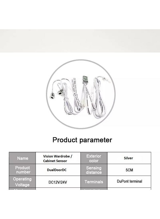 Quick Sense (QS-WR12) Dual Intelligent IR Door Sensor | Auto On/Off Motion Sensor for Wardrobe, Cabinet & Closet Lights | 12V/24V DC, High Power Capacity, Sleek Silver Finish, Smart Detection - Image 5