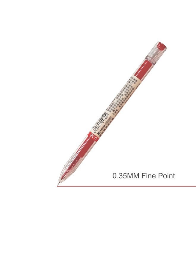 BEMLP Gel Ink Pen Extra Fine Point Pens Ballpoint Pen 0.35Mm Red Liquid Ink Rollerball Gel Pens Premium Quick-Drying For Japanese Office School Stationery Supply 12 Packs - Image 3
