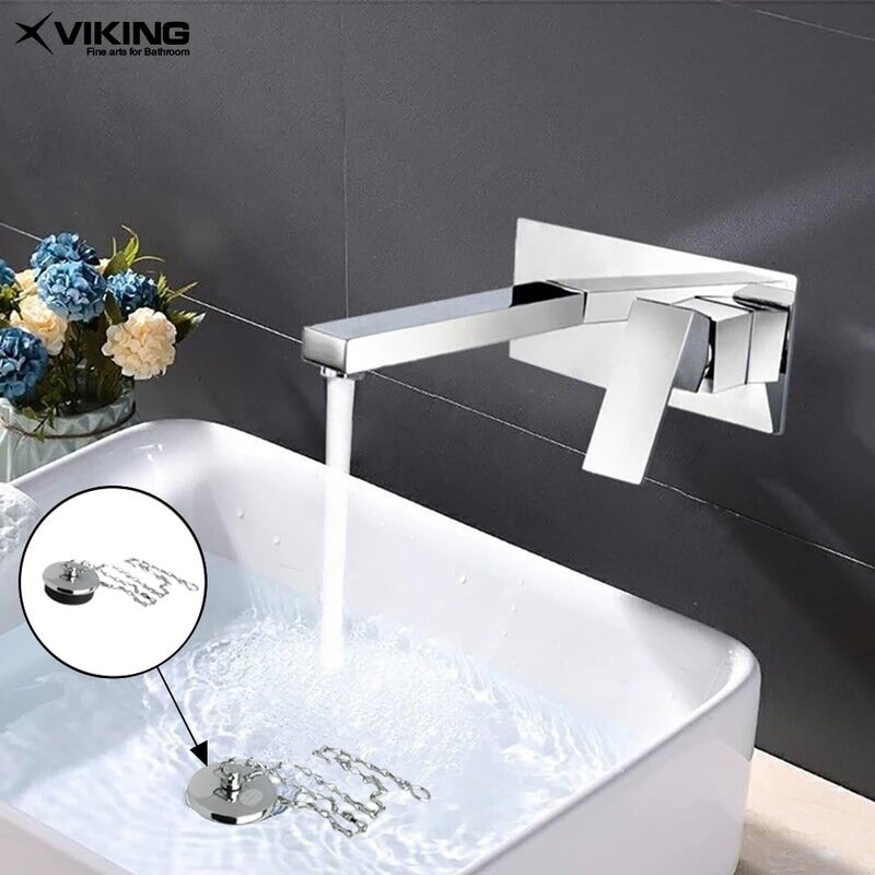 Viking سدادة سلسلة نحاسية كلاسيكية - قطر 40 مم (1-1/2 بوصة) - كروم، مناسبة للأحواض، حوض الغسيل، تمنع الانسداد والت blockage - Image 3