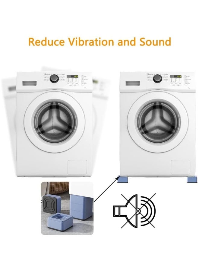 كيلا وسادات أقدام غسالة بوليفيا، 4 قطع من وسادات أقدام غسالة مقاومة للصدمات والضوضاء، سجادة تثبيت داعمة للغسالة، مناسبة للغسالات والمجففات - Image 5