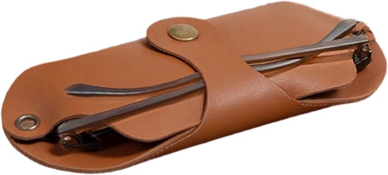 Soft Glasses Case - Portable PU Leather Case with Strap | for Glasses - for Backpack, Jacket, Travel, Gym, Car, Bedside, Home or Office - Image 1