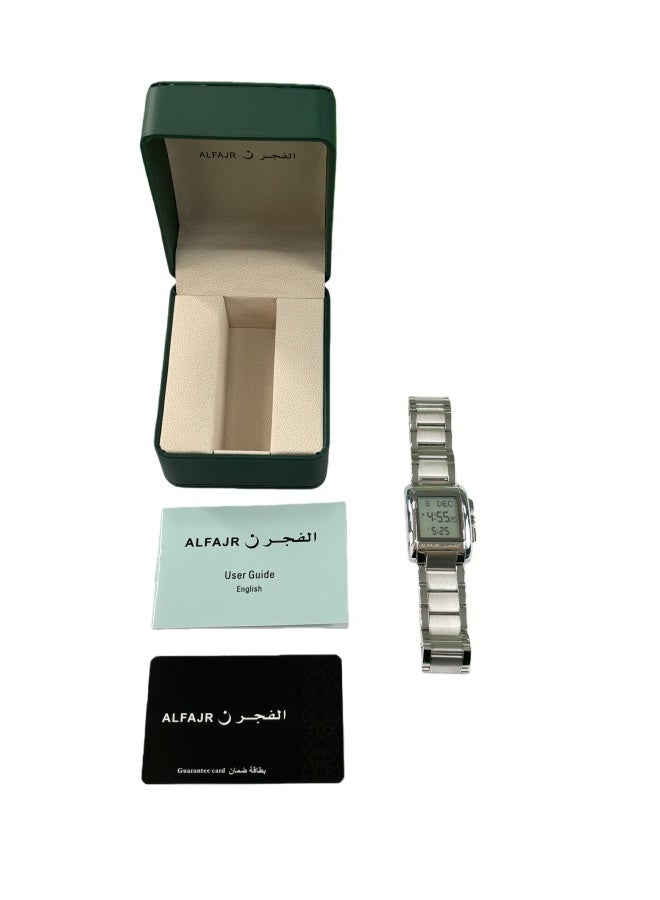 Al Fajr Men's Stainless Steel Strap Digital Wristwatch - Square Case WS-06SW - Image 5