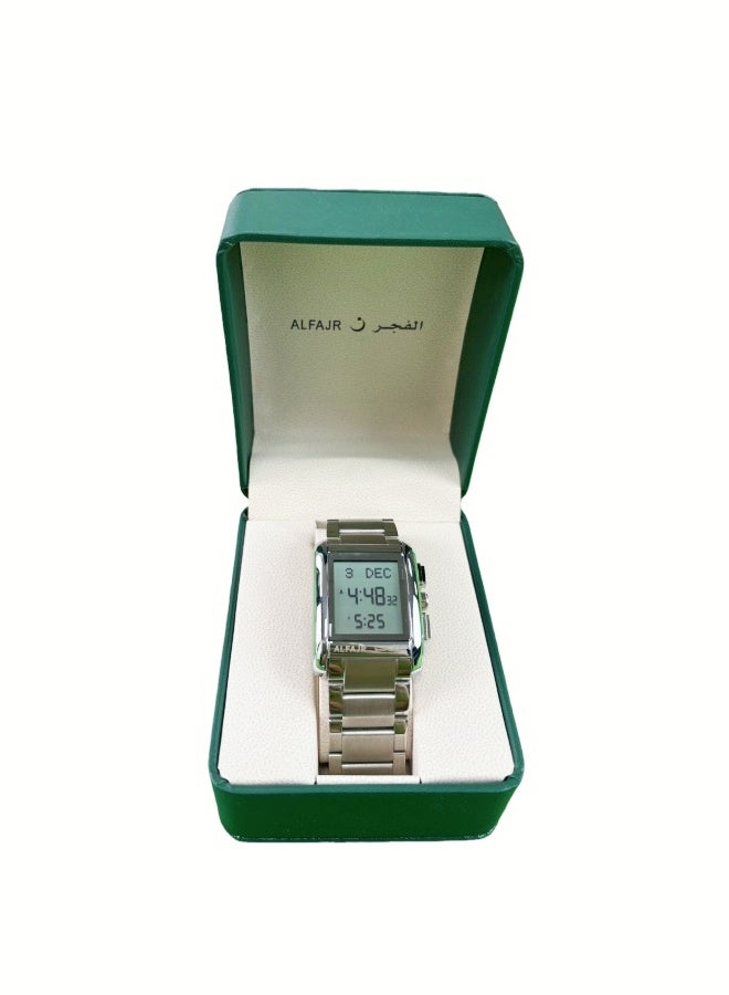 Al Fajr Men's Stainless Steel Strap Digital Wristwatch - Square Case WS-06SW - Image 4
