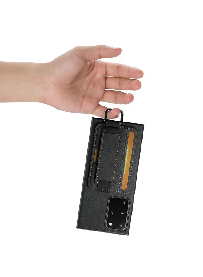 Suteni Case For Samsung Galaxy Note20 5G H13 Litchi Leather Wrist Strap Wallet Back Phone Case - Image 5