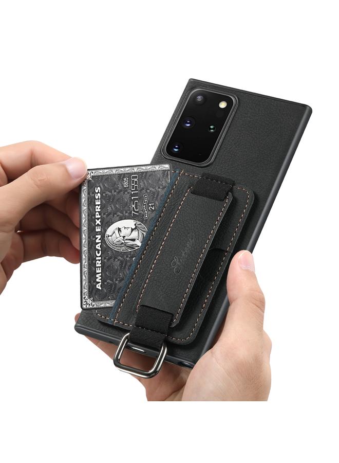 Suteni Case For Samsung Galaxy Note20 5G H13 Litchi Leather Wrist Strap Wallet Back Phone Case - Image 4