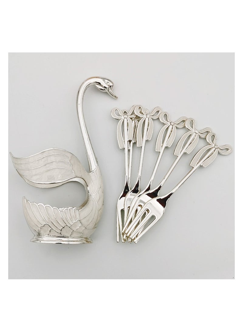 قاعدة الأوزّة المبدعة 6 قطع شوكة الفاكهة - Image 2