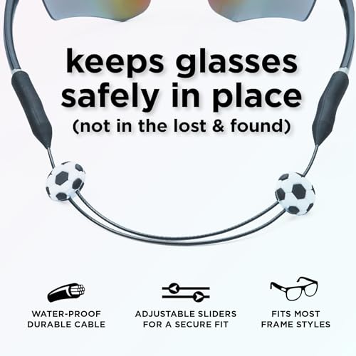 Pilotfish Basics Glasses Strap, No Tail Eyeglass Holder Adjustable Kids Glasses Strap, Anti Slip Sports Glasses Holder Ultra Comfort Sunglasses Eyeglasses Strap for Boys and Girls (Soccer, 12 Inch) - Image 2