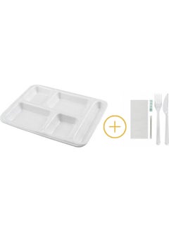 5 Compartment Foam Table Dhote 100-Piece + 100-Piece Dinner Set (Fork, Spoon, Salt, Toothpick, Napkin) - pzsku/Z1FC2D4049E2EDF674762Z/45/_/1731276805/7192cc33-d307-4631-a0f0-e6ce16ddf9ea